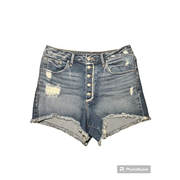 Good American Exposed Button Fly Shorts Size 12 - Picture 1 of 4